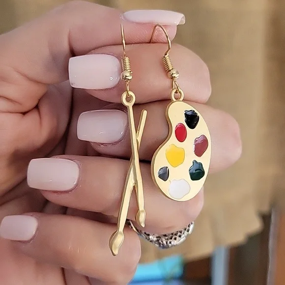 Painter's Palette Drop Earrings - Picture 4 of 6